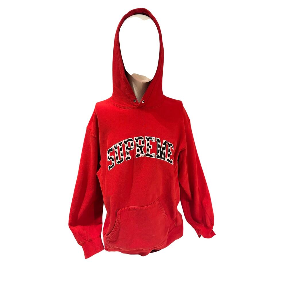 Supreme Arc Hoodie Red With Black And White Hearts Size XL